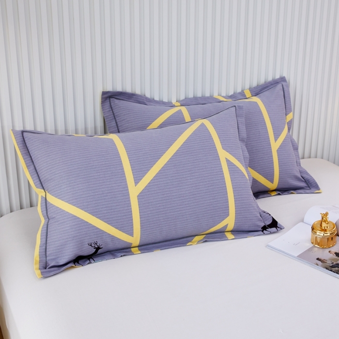 91家纺网 家纺一手货源 找家纺 杜先生新款全棉加厚喷气活性磨毛枕套48*74/对快乐露营-灰