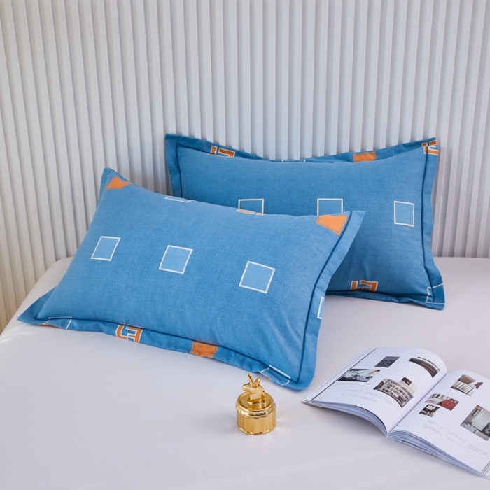 91家纺网 家纺一手货源 找家纺 杜先生新款全棉加厚喷气活性磨毛枕套48*74/对梦幻空间-蓝