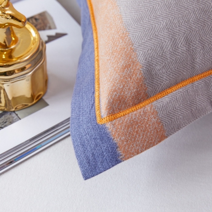 91家纺网 家纺一手货源 找家纺 杜先生新款全棉加厚喷气活性磨毛枕套48*74/对圣托里尼-桔