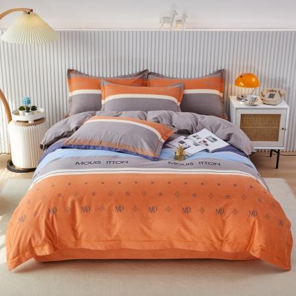 91家纺网 家纺一手货源 找家纺 （总）杜先生 2023新款全棉加厚喷气活性磨毛系列四件套