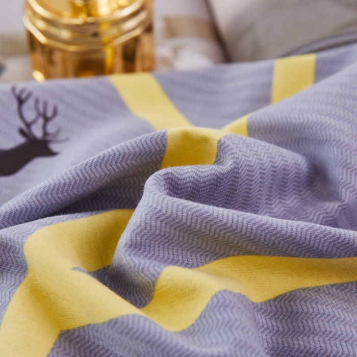 91家纺网 家纺一手货源 找家纺 杜先生 2023新款全棉加厚喷气活性磨毛系列四件套 快乐露营-灰