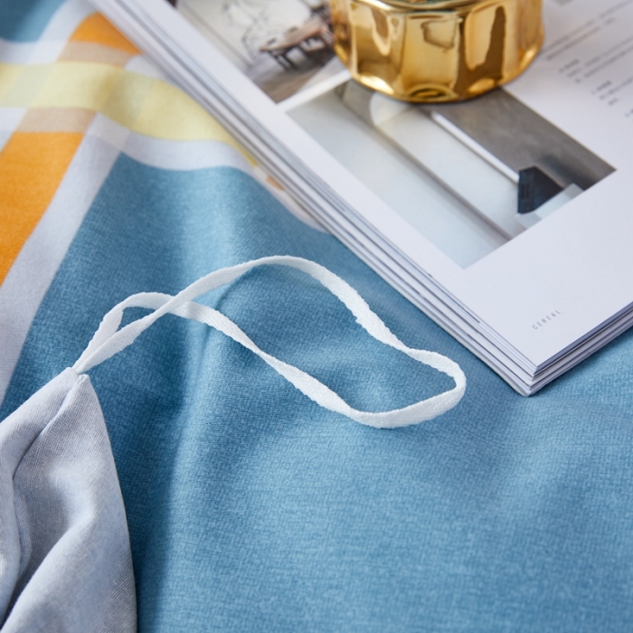 91家纺网 家纺一手货源 找家纺 杜先生 2023新款全棉加厚喷气活性磨毛系列四件套 星格-蓝