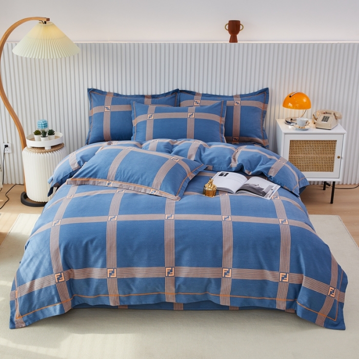 91家纺网 家纺一手货源 找家纺 杜先生 2023新款全棉加厚喷气活性磨毛系列四件套 艺术构想-灰