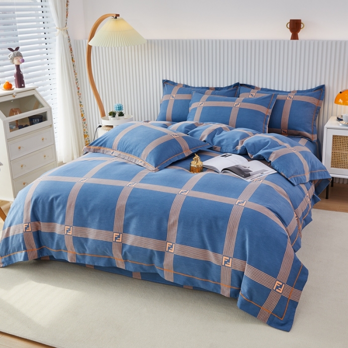 91家纺网 家纺一手货源 找家纺 杜先生 2023新款全棉加厚喷气活性磨毛系列四件套 艺术构想-灰