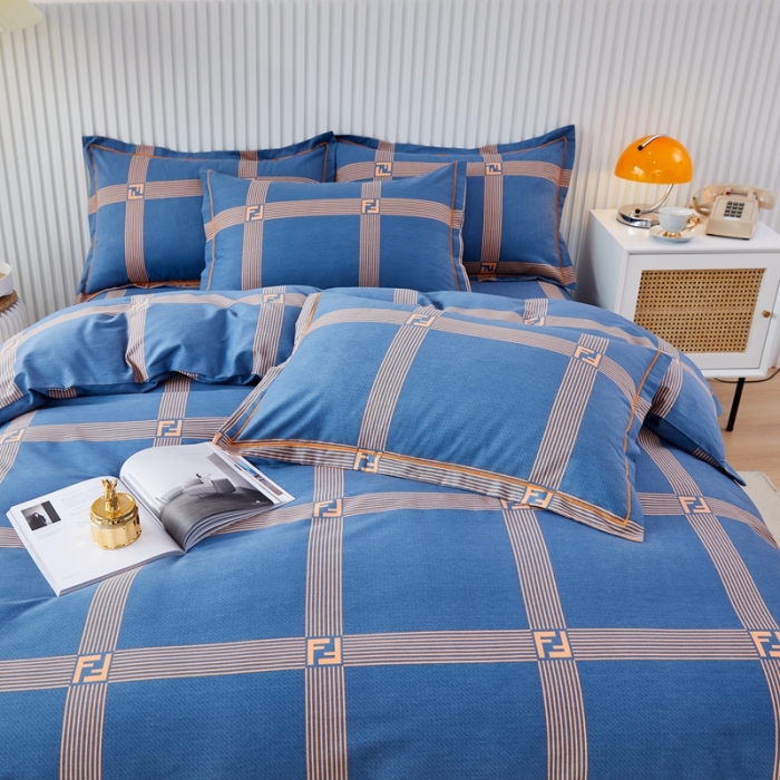 91家纺网 家纺一手货源 找家纺 杜先生 2023新款全棉加厚喷气活性磨毛系列四件套 艺术构想-灰