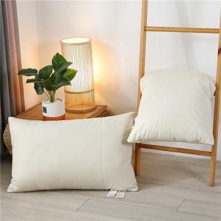 （总）可可枕芯 2023新款日式纯棉本色绗缝软枕芯全棉羽丝绒单人枕头