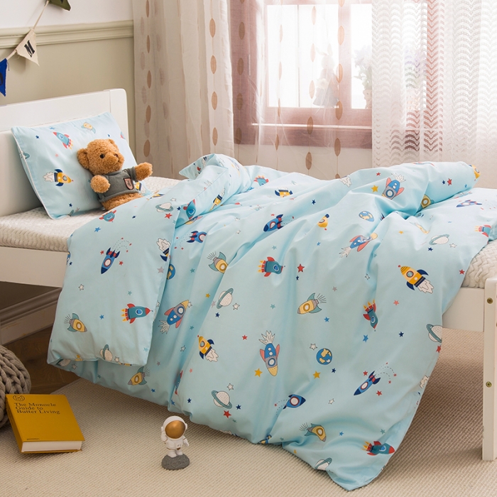 91家纺网 家纺一手货源 找家纺 良佐生活2022新款定制60支卡通儿童被套 火箭