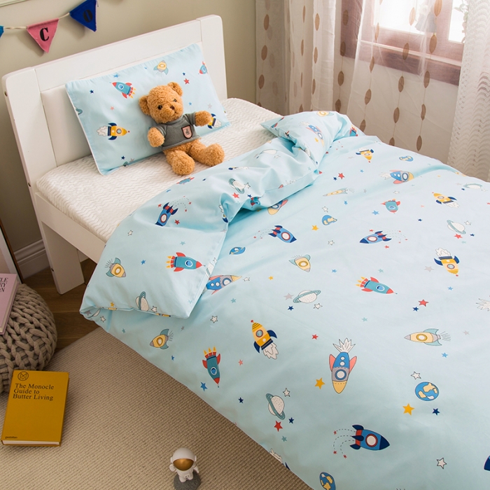 91家纺网 家纺一手货源 找家纺 良佐生活2022新款定制60支卡通儿童被套 火箭