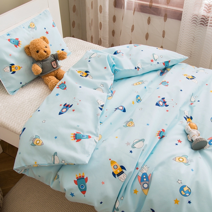 91家纺网 家纺一手货源 找家纺 良佐生活2022新款定制60支卡通儿童被套 火箭