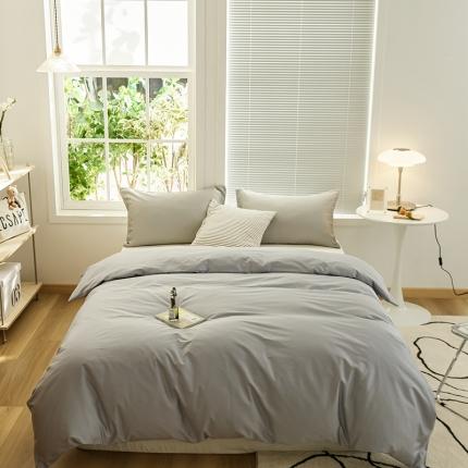 新款纯色单被套 草籽灰