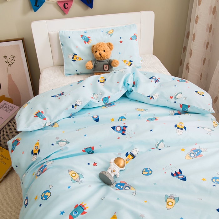 91家纺网 家纺一手货源 找家纺 良佐生活2022新款定制60支卡通儿童被套 火箭