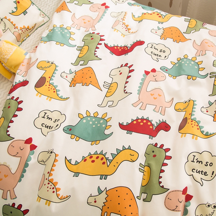 91家纺网 家纺一手货源 找家纺 良佐生活2022新款定制60支卡通儿童被套 恐龙派对