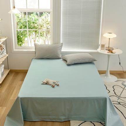 新款纯色单床单 淡青色