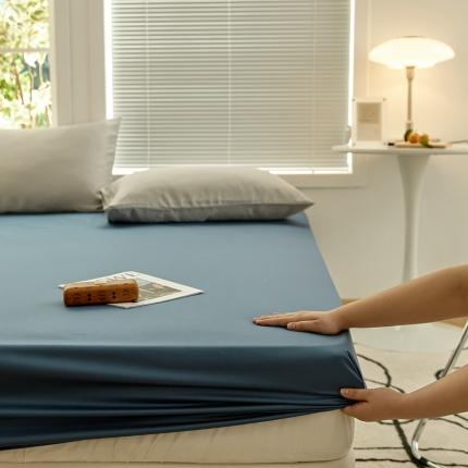 91家纺网 家纺一手货源 找家纺 新款纯色单床笠 冰蓝色