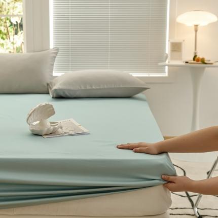 新款纯色单床笠 淡青色