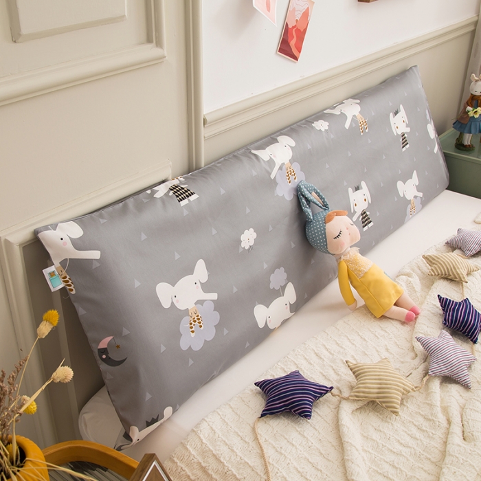 91家纺网 家纺一手货源 找家纺 良佐生活 2022新款A类60支全棉贡缎长枕套灰象宁宁