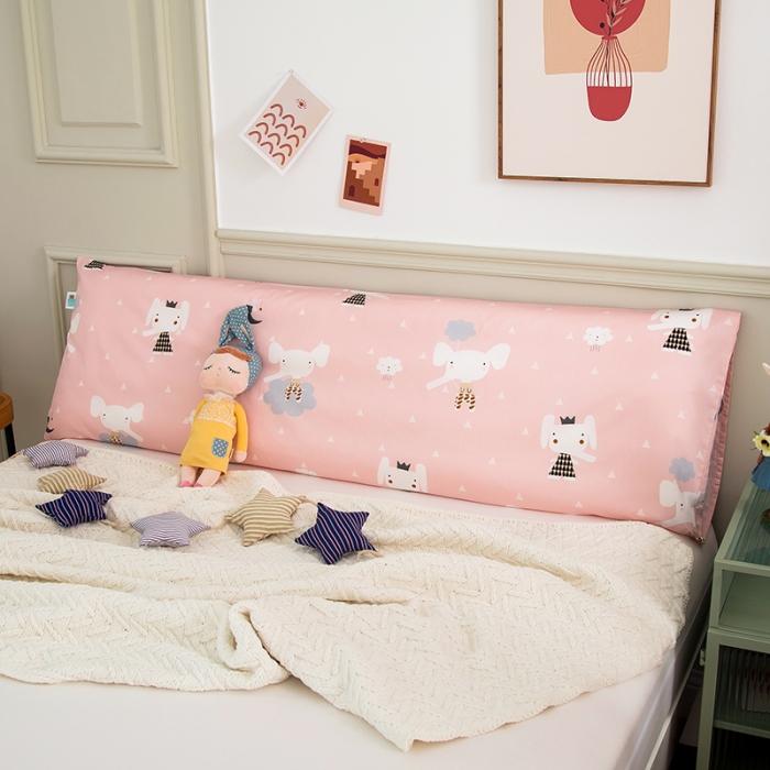 91家纺网 家纺一手货源 找家纺 良佐生活 2022新款A类60支全棉贡缎长枕套粉象安安