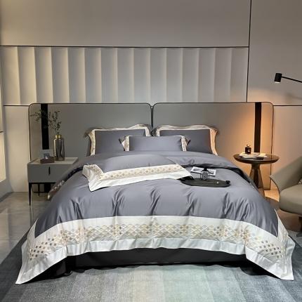 91家纺网 家纺一手货源 找家纺 （总）爱缦2022新款莫拉系列风格一100支长绒棉四件套