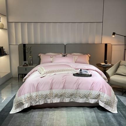 91家纺网 家纺一手货源 找家纺 （总）爱缦2022新款莫拉系列风格一100支长绒棉四件套