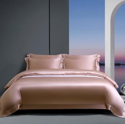 91家纺网 家纺一手货源 找家纺 （总）晋瑞红顶鹅绒馆新款纯色全真丝工艺款四件套