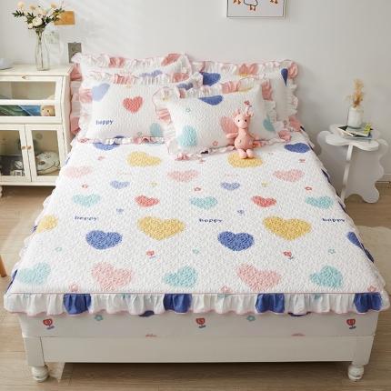 宜凡家纺 2023新款全棉印花花边床笠三件套 七彩童心