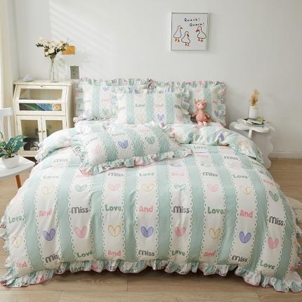 91家纺网 家纺一手货源 找家纺 （总）宜凡家纺 2023新款全棉印花花边床笠款四件套