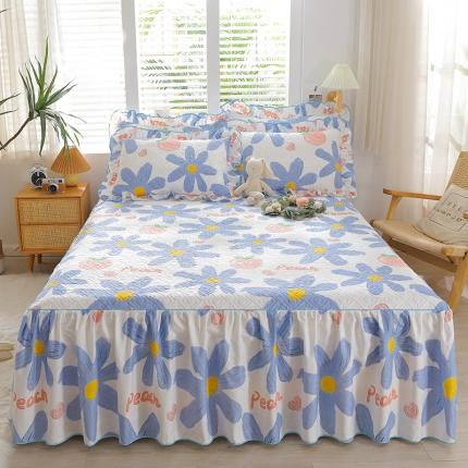 91家纺网 家纺一手货源 找家纺 （总）宜凡家纺 2023新款全棉印花花边床裙三件套