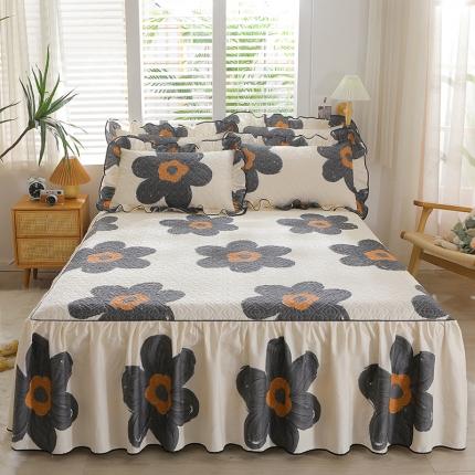 宜凡家纺 2023新款全棉印花花边床裙三件套 繁华梦