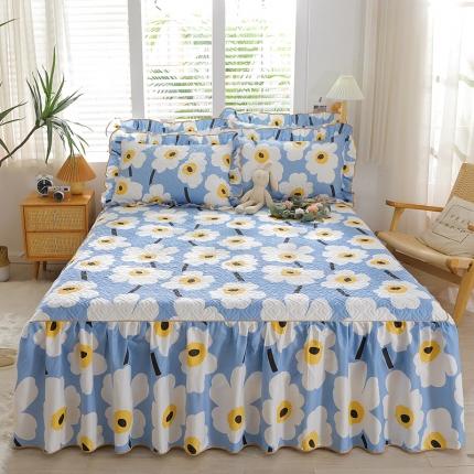 宜凡家纺 2023新款全棉印花花边床裙三件套 落落晨光