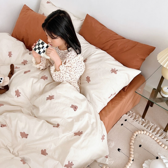 91家纺网 家纺一手货源 找家纺 （总）艾沁家纺 2022新款13372纯棉碎花四件套-小熊