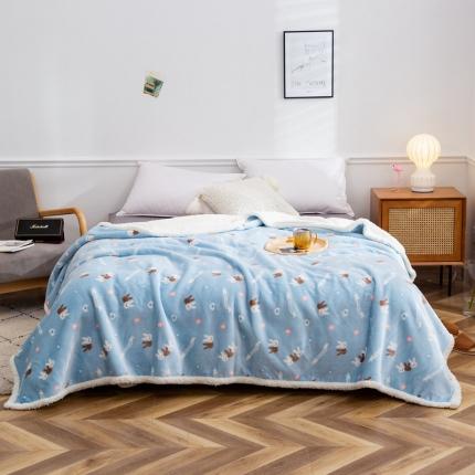 91家纺网 家纺一手货源 找家纺 （总）玉宇阁 2022年新羊羔毛复合毯办公室午睡盖毯支持定做