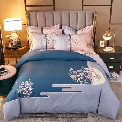 91家纺网 家纺一手货源 找家纺 （总）雲归梦 2022新款全棉大版四件套 花卉花型