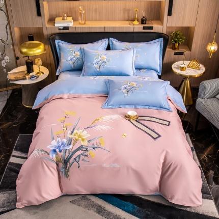 91家纺网 家纺一手货源 找家纺 （总）雲归梦 2022新款全棉大版四件套 花卉花型