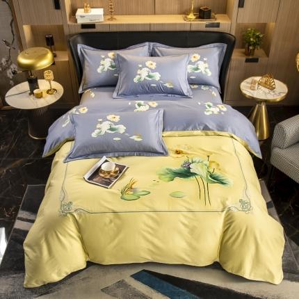 91家纺网 家纺一手货源 找家纺 （总）雲归梦 2022新款全棉大版四件套 花卉花型