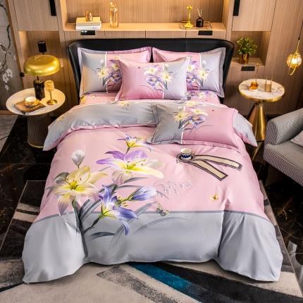 91家纺网 家纺一手货源 找家纺 （总）雲归梦 2022新款全棉大版四件套 花卉花型