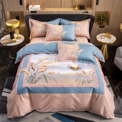 91家纺网 家纺一手货源 找家纺 （总）雲归梦 2022新款全棉大版四件套 花卉花型