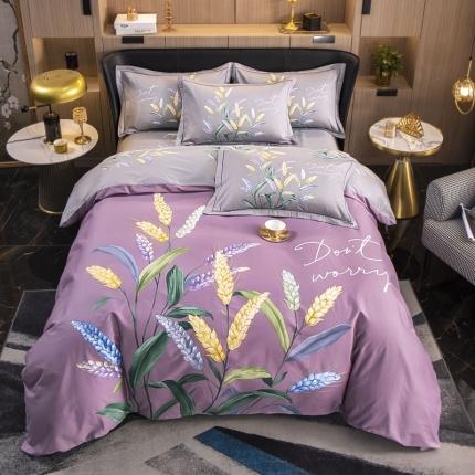 91家纺网 家纺一手货源 找家纺 （总）雲归梦 2022新款全棉大版四件套 花卉花型