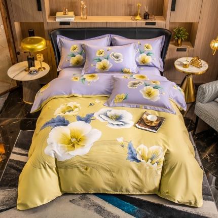 91家纺网 家纺一手货源 找家纺 （总）雲归梦 2022新款全棉大版四件套 花卉花型