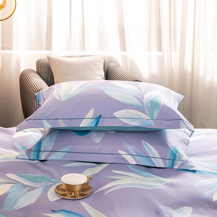 91家纺网 家纺一手货源 找家纺 雲归梦 2022新款全棉大版四件套 花卉花型 秋水伊人-紫