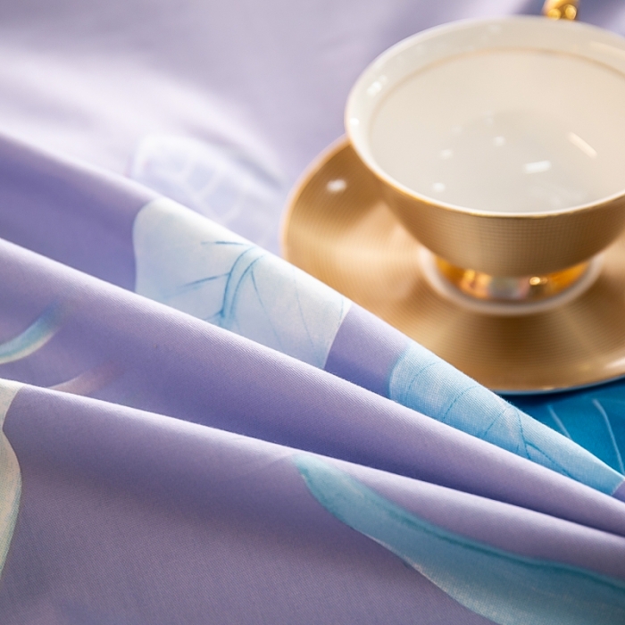 91家纺网 家纺一手货源 找家纺 雲归梦 2022新款全棉大版四件套 花卉花型 秋水伊人-紫