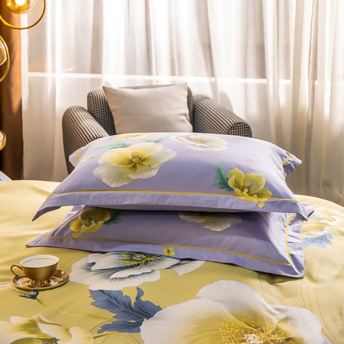 91家纺网 家纺一手货源 找家纺 雲归梦 2022新款全棉大版四件套 花卉花型 柔曼芬芳