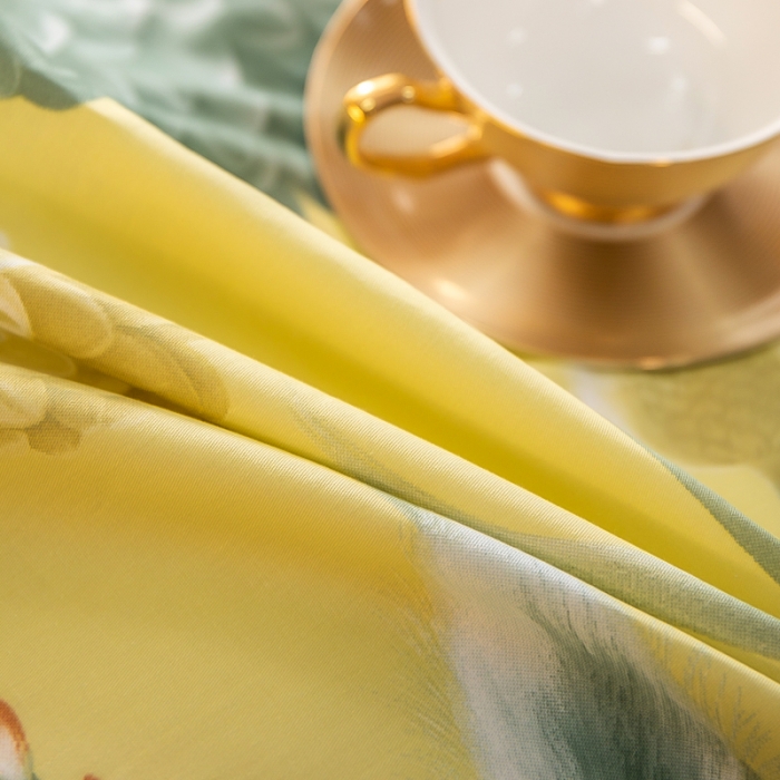 91家纺网 家纺一手货源 找家纺 雲归梦 2022新款全棉大版四件套 花卉花型 绣球艺术-绿