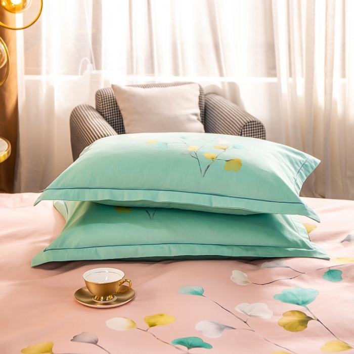 91家纺网 家纺一手货源 找家纺 雲归梦 2022新款全棉大版四件套 花卉花型 叶灵歌-粉