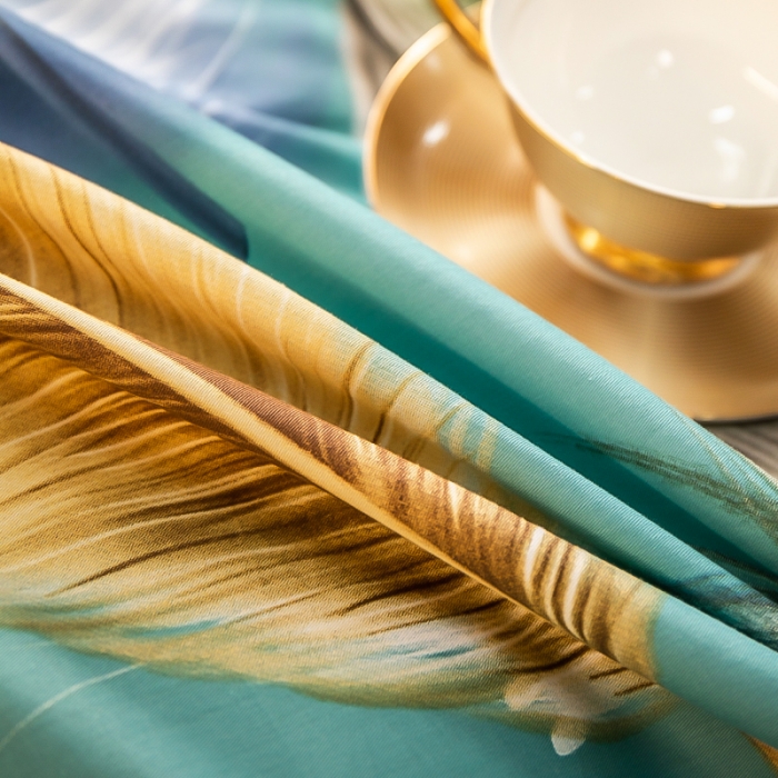 91家纺网 家纺一手货源 找家纺 雲归梦 2022新款全棉大版四件套 花卉花型 月光之梦-绿