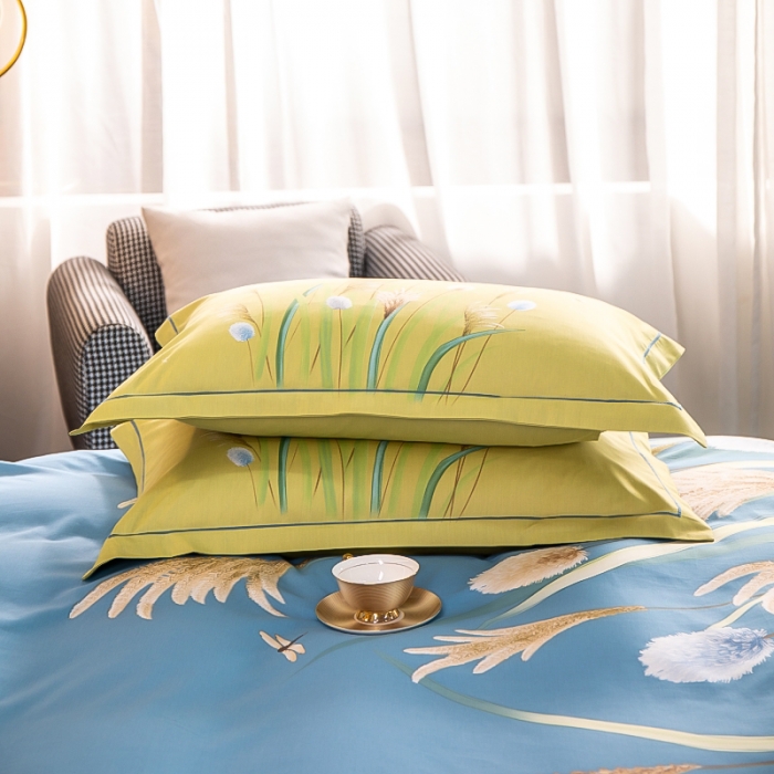 91家纺网 家纺一手货源 找家纺 雲归梦 2022新款全棉大版四件套 花卉花型 在水一方