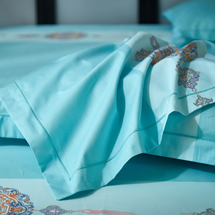 91家纺网 家纺一手货源 找家纺 雲归梦 2022新款全棉大版四件套 花卉花型 长相思