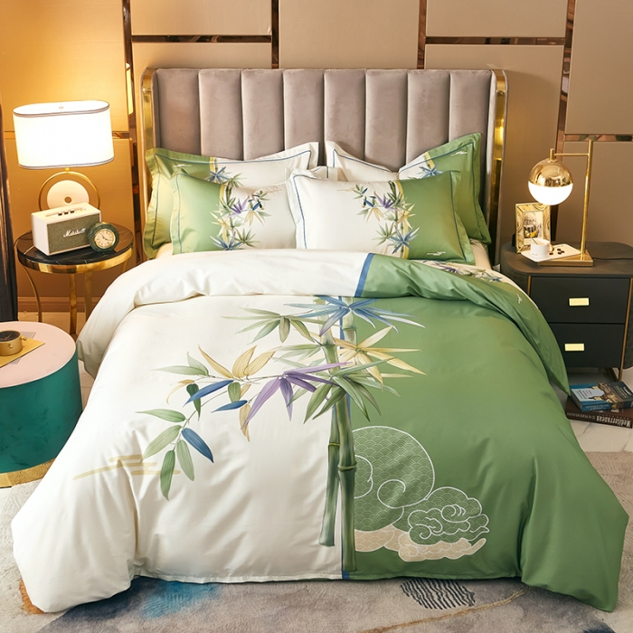 91家纺网 家纺一手货源 找家纺 雲归梦 2022新款全棉大版四件套 花卉花型 枕上书