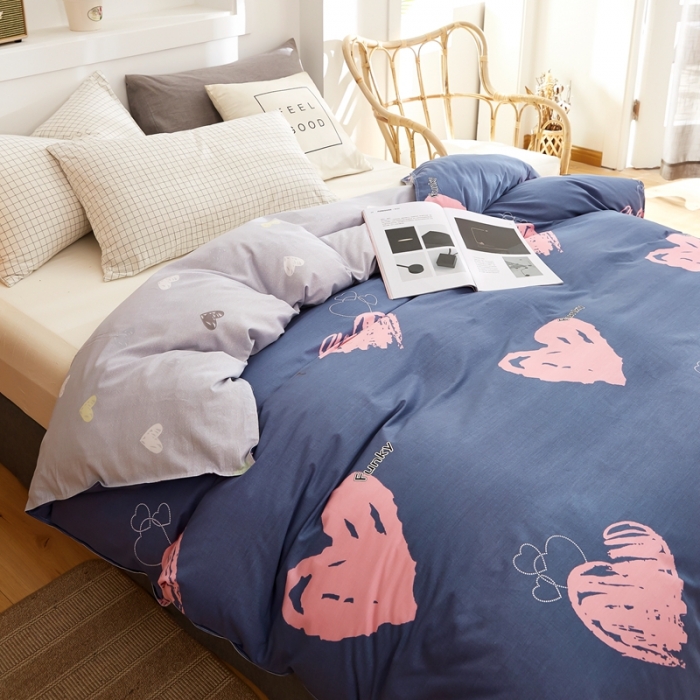 91家纺网 家纺一手货源 找家纺 尚帛 2024新款全棉12868印花单品被套 爱LOVE