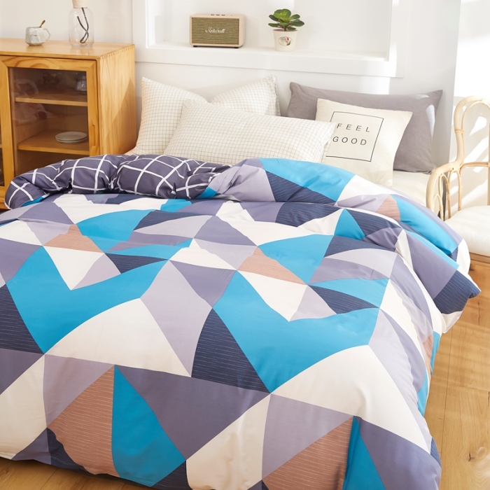 91家纺网 家纺一手货源 找家纺 尚帛 2024新款全棉12868印花单品被套 波尔蓝卡