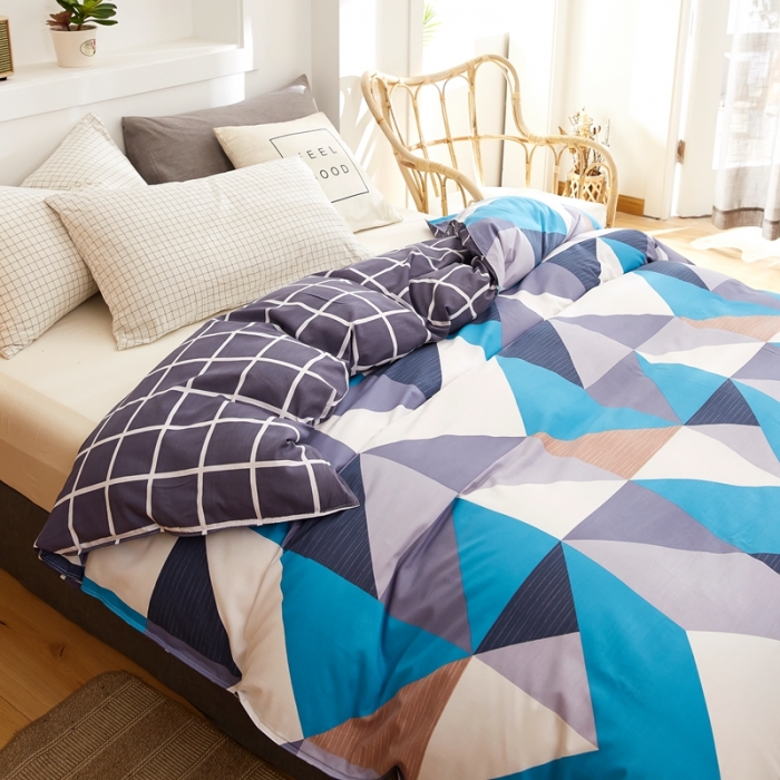 91家纺网 家纺一手货源 找家纺 尚帛 2024新款全棉12868印花单品被套 波尔蓝卡